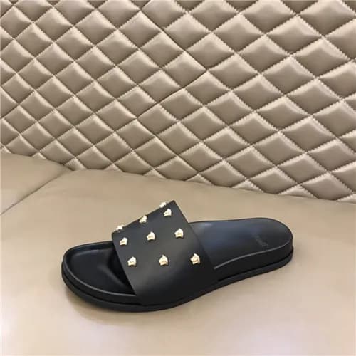 Versace 2021 Men's Leather Slipper,VERS0586 - … - 1