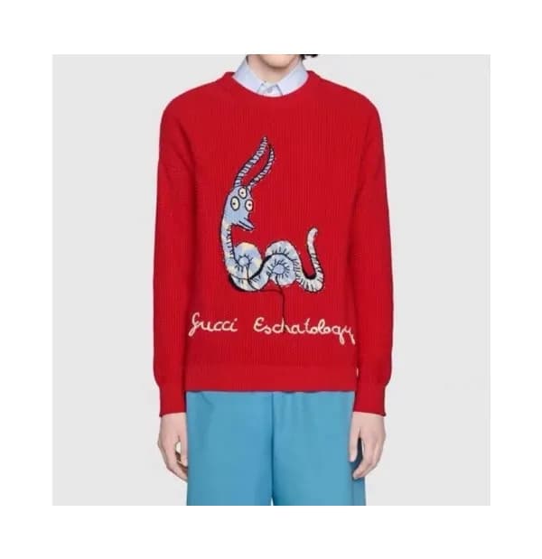 Gucci Mm/Wm Logo Crew-neck Sweaters Red - 구찌 2021… - 1