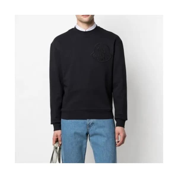 Moncler Mens Logo Casual Cotton Tshirts Black - 몽… - 1