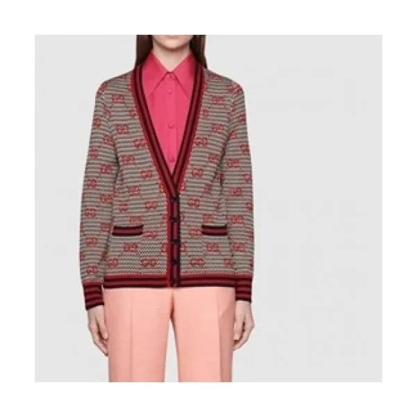 Gucci Womens Trendy V-neck Cardigan Red - 구찌 2021 … - 1