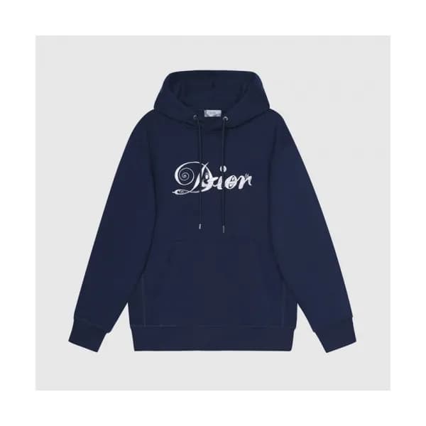 Dior Mm/Wm Logo Casual Cotton Hoodie Blue - 디올 2… - 1