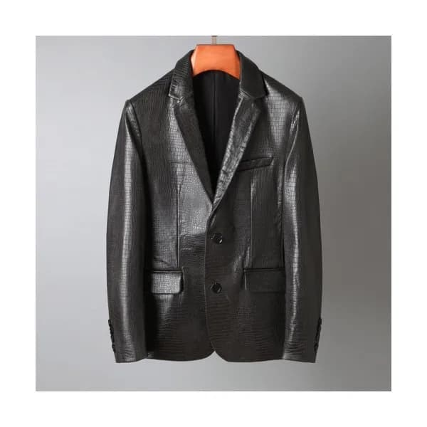 Burberry Mens Casual Leather Jackets Black - 버버리 … - 1