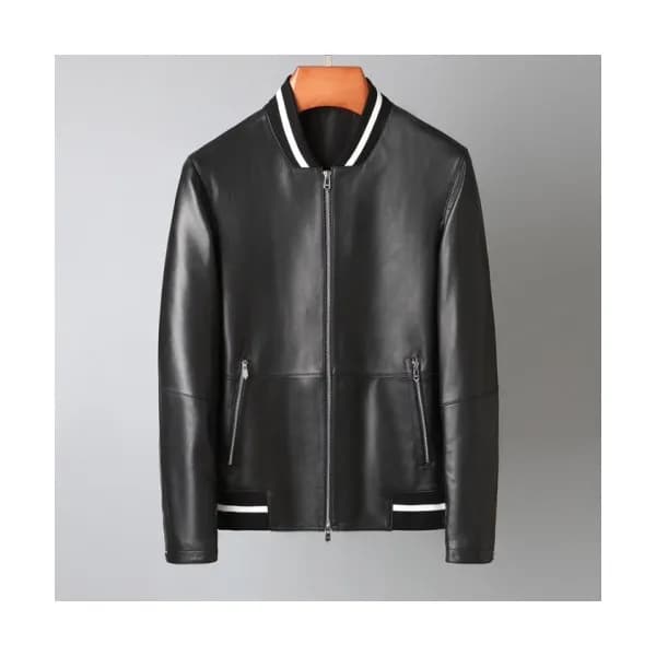 Hermes Mens Leather Jacket Black - 에르메스 남성 가죽 자켓 … - 1