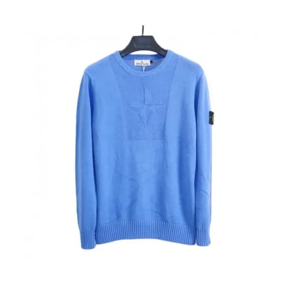 Stone Island Mens Casual Crew-neck Sweaters Blue … - 1