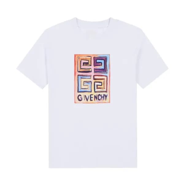 지방시 남성 크루넥 화이트 반팔티 - Mens White Tshirts - giv0615x - 1