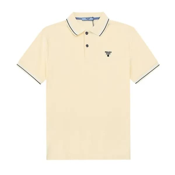 프라다 남성 폴로 아이보리 반팔티 - Mens Ivory Tshirts - Pra02598… - 1