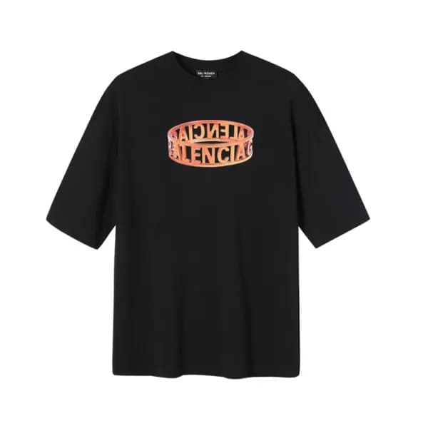 발렌시아가 남성 크루넥 블랙 반팔티 - Mens Black Tshirts - bal0139… - 1