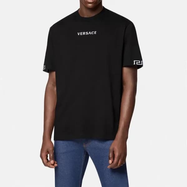 베르사체 남성 블랙 크루넥 반팔티 - Mens Black Tshirts - ver0896x - 1