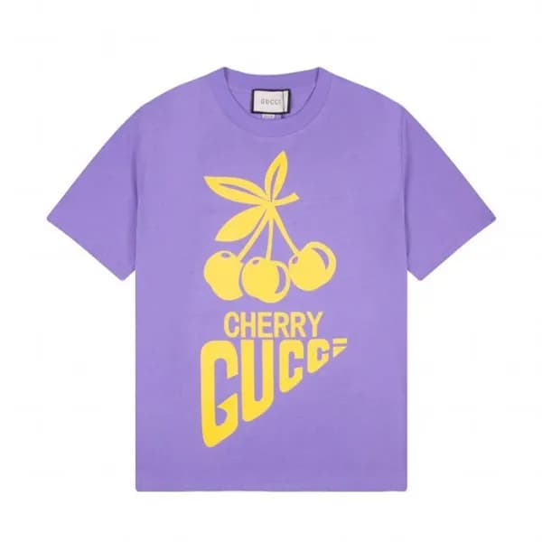 구찌 남/녀 크루넥 퍼플 반팔티 - Unisex Purple Tshirts - guc048… - 1