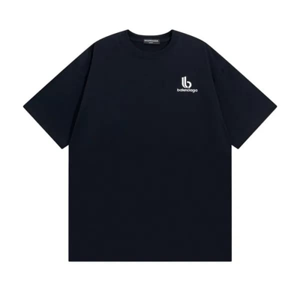 발렌시아가 남성 크루넥 블랙 반팔티 - Mens Black Tshirts - bal0159… - 1