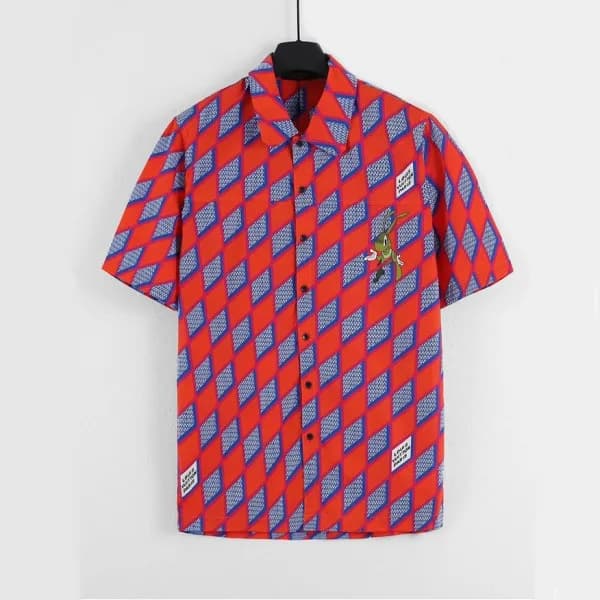 루이비통 남성 레드 폴로 반팔 셔츠 - Mens Red Tshirts - lou05069x - 1