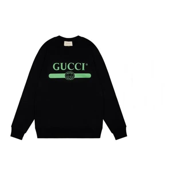 구찌 남/녀 캐쥬얼 블랙 맨투맨 - Unisex Black Tshirts - Guc0504… - 1
