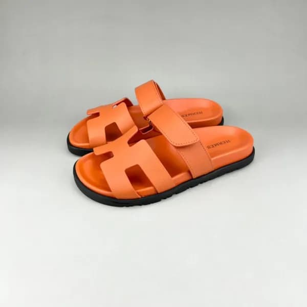 에르메스 남/녀 트렌디 오렌지 슬리퍼 - Unisex Orange Slippers - he… - 1