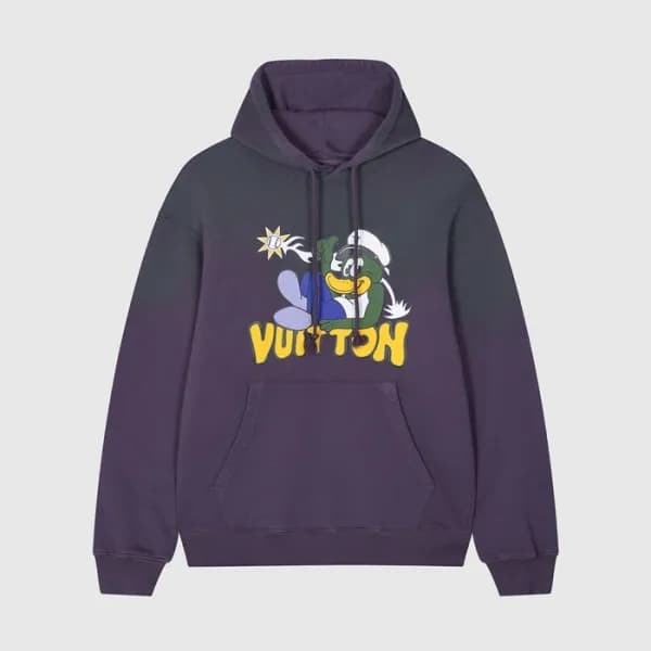 루이비통 남/녀 베이직 퍼플 후드티 - Louis vuitton Unisex Purple … - 1