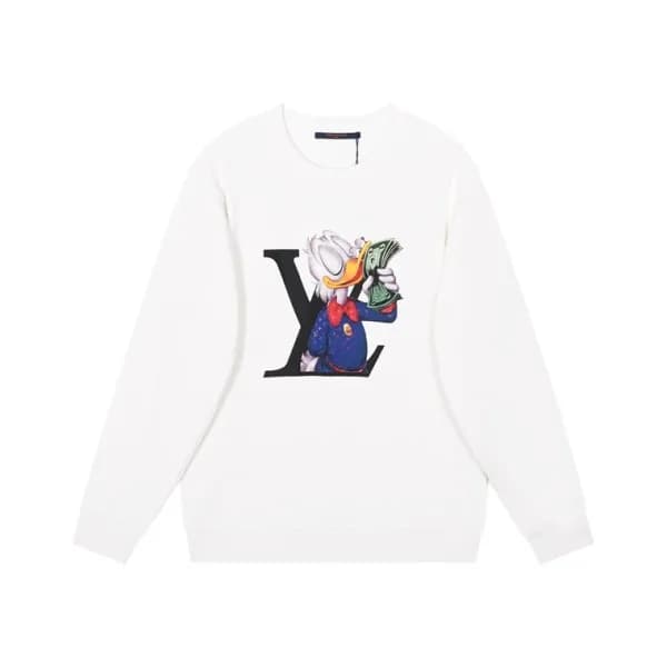 루이비통 남성 모던 화이트 맨투맨 - Louis vuitton Mens White Tshi… - 1
