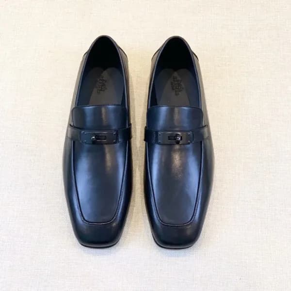 에르메스 남성 시그니처 블랙 로퍼 - Hermes Mens Black Loafer - he… - 1