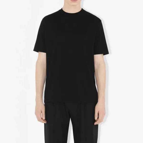 버버리 남성 블랙 크루넥 반팔티 - Burberry Mens Black Tshirts - … - 1