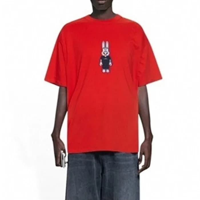 발렌시아가 남성 레드 반팔티 - Balenciaga Mens Red Tshirts - ba… - 1