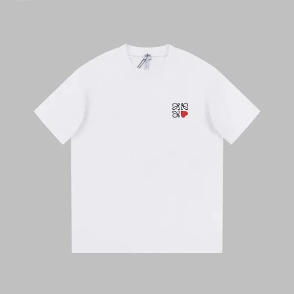 로에베 남/녀 이니셜 화이트 반팔티 - Loewe Unisex White Short sle… - 1