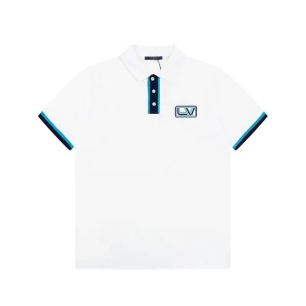 루이비통 남성 화이트 폴로 반팔티 - Louis vuitton Mens White Shor… - 1