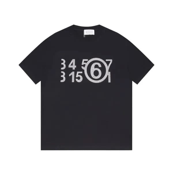 메종마르지엘라 남/녀 크루넥 블랙 반팔티 - Maison Margiela Unisex Bl… - 1