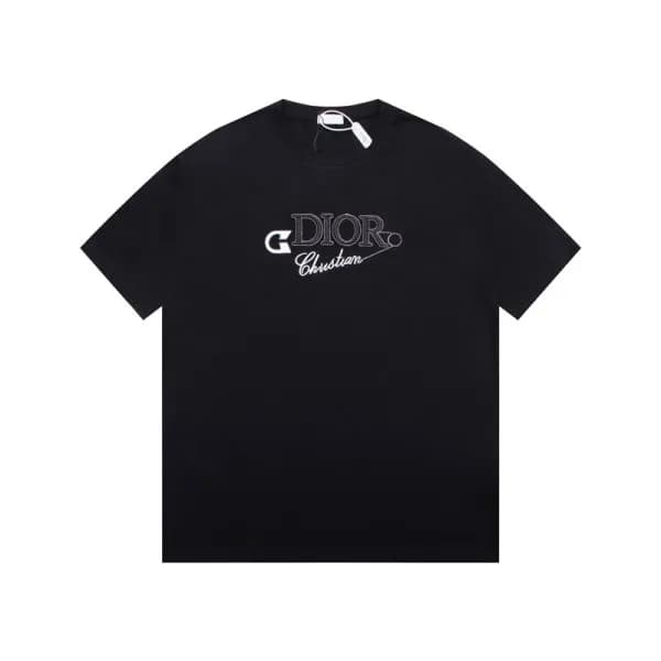 디올 남성 블랙 크루넥 반팔티 - Dior Mens Black Short sleeved T… - 1