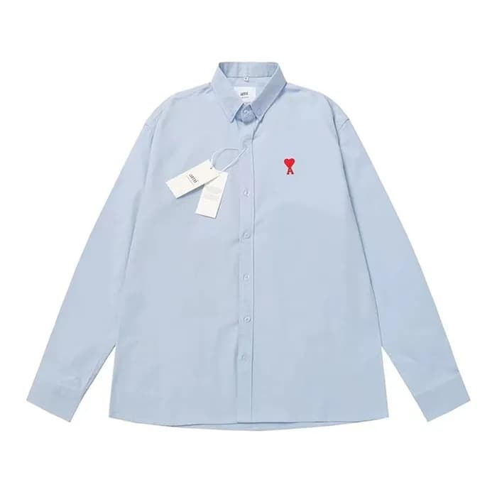 아미 남성 블루 셔츠 - Ami Mens Blue Shirts - amc249x - 1