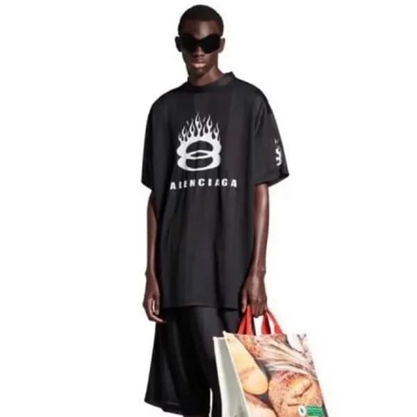 발렌시아가 남성 블랙 반팔티 - Balenciaga Mens Black Tshirts - … - 1