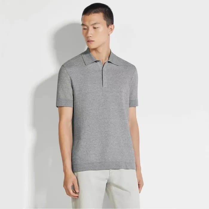 제냐 남성 그레이 폴로 반팔티 - Zegna Mens Gray Polo Tshirts - … - 1