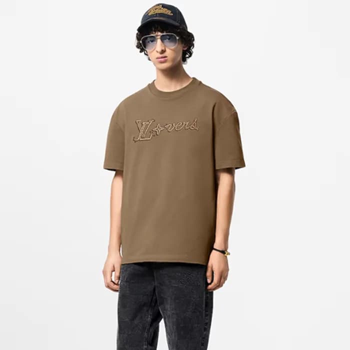 루이비통 남성 엠브로이더드 반팔 티셔츠 - Louis vuitton Mens Tshirt … - 1