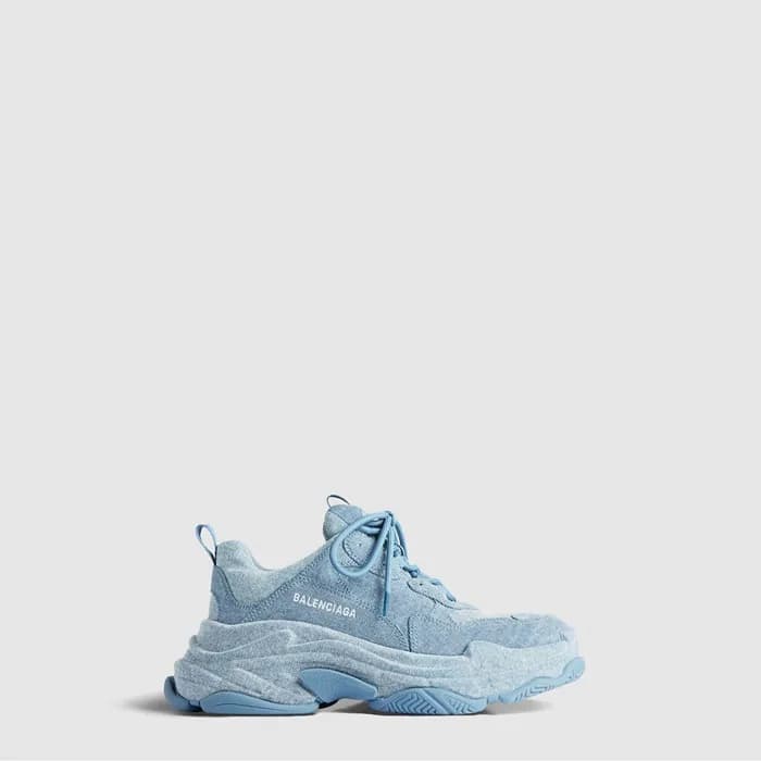 발렌시아가 남성 트리플 S 데님 스니커즈 - Balenciaga Mens Triple S … - 1