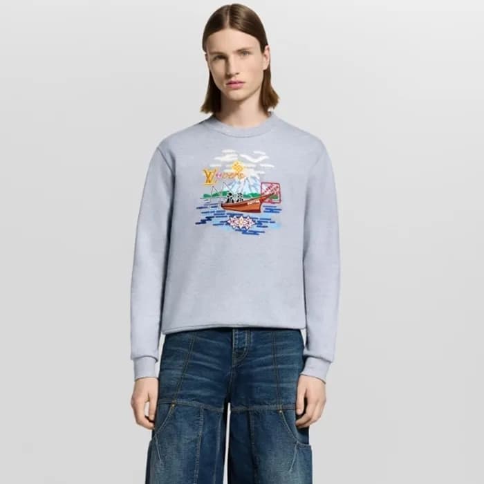 루이비통 남성 라운드 맨투맨 - Louis vuitton Mens Round Tshirt … - 1