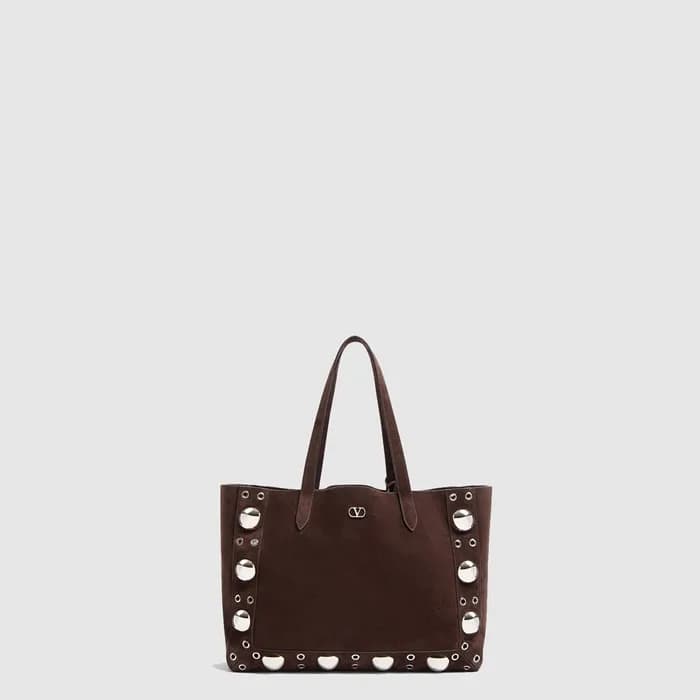 발렌티노 여성 가라바니 넬코트 스웨이드 미디엄 쇼퍼 백 - Valentino Womens … - 1