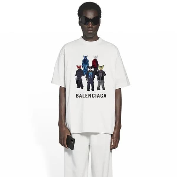 발렌시아가 남성 라운드 반팔 티셔츠 - Balenciaga Mens Round Tshirt… - 1
