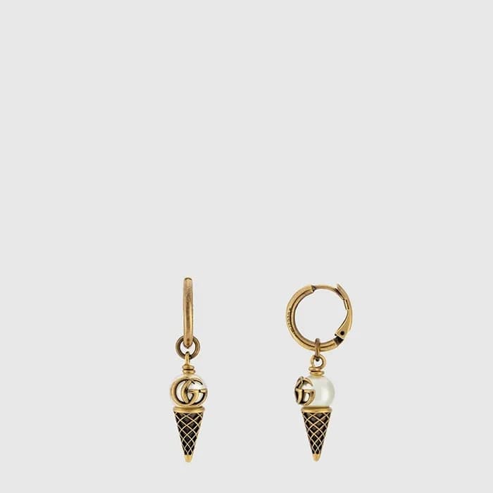 구찌 여성 GG 아이스크림 후프 이어링 - Gucci Womens GG Ice Cream Hoop Earring - acc10854x - 1