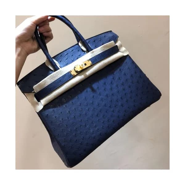 Hermes Birkin Ostrich Leather Tote Shoulder Bag ,3… - 1