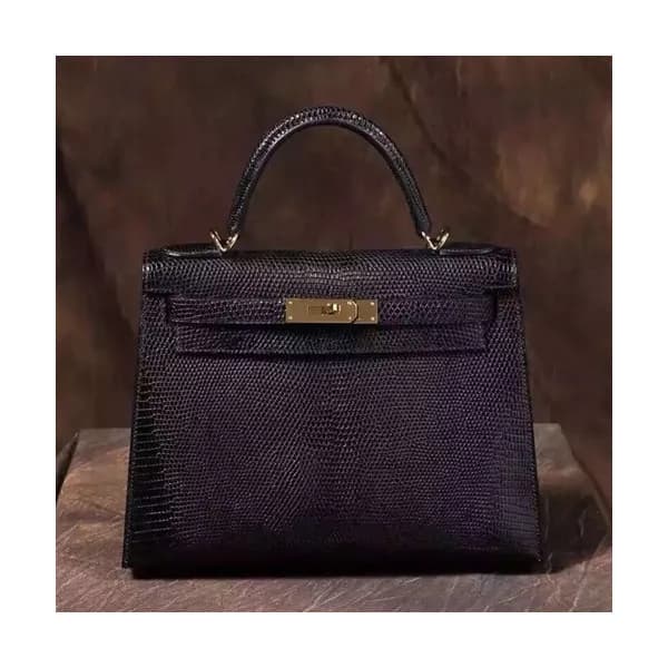 Hermes Kelly Lizard Leather Tote Shoulder Bag ,28c… - 1