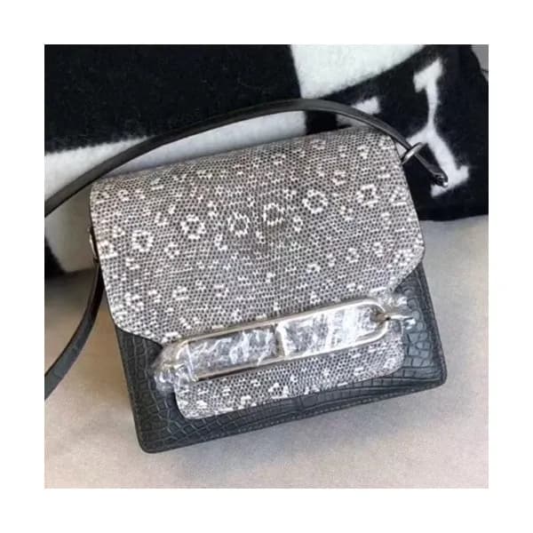 Hermes Roulis Crocodile / Lizard Leather Shoulder … - 1