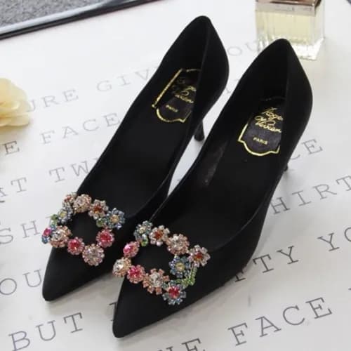 [매장판]Roger Vivier 2019 Ladies Embellished Satin Si… - 1