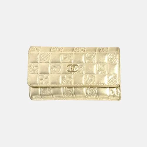 Chanel 2019 Womens Metallic Ikon Middle Wallet - … - 1
