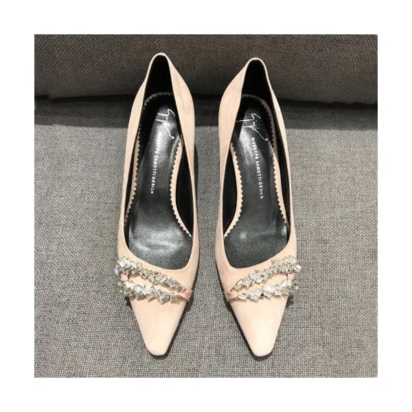 Gianvito Rossi 2019 Womens Suede Strass Middle-hee… - 1
