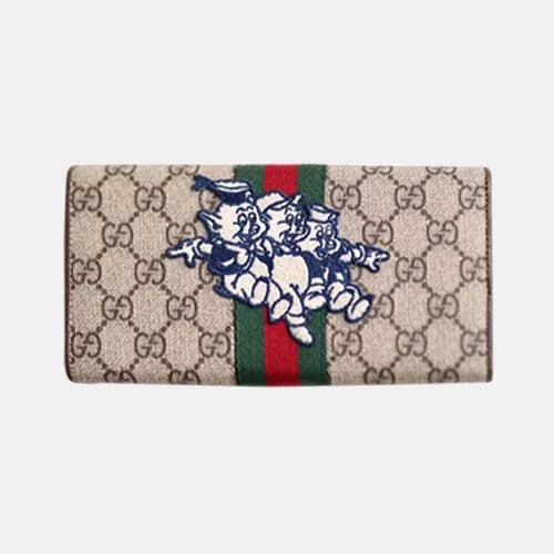 Gucci 2019 Continental Wallet With Three Little Pi… - 1
