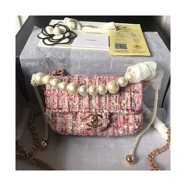 Chanel 2019 Wool Chain Shoulder Cross Bag ,19CM -… - 1