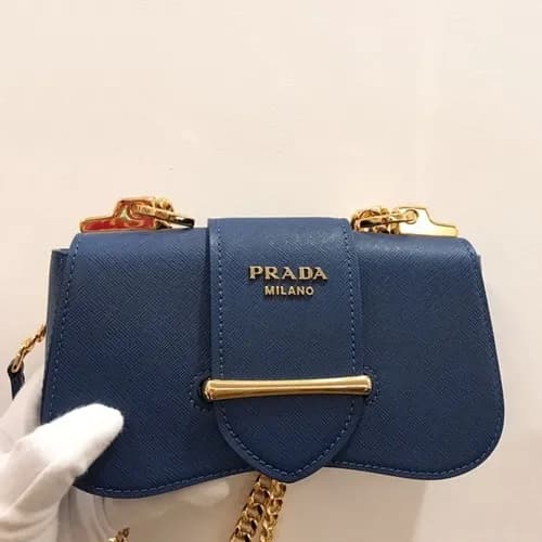 Prada 2019 Sidonie Saffiano Chain Shoulder Bag,21.… - 1