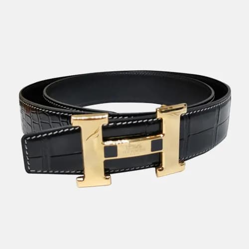 Hermes 2019 Mens Business Signature Logo Leather B… - 1