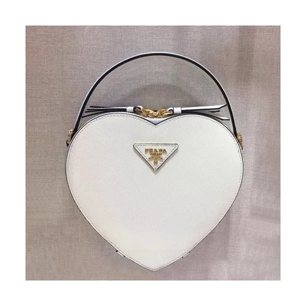 Prada 2019 Women Leather Odette Heart Tote Shoulde… - 1