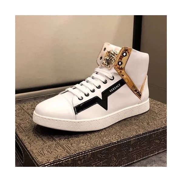 Versace 2019 Mens Leather Sneakers - 베르사체 2019 남성용… - 1
