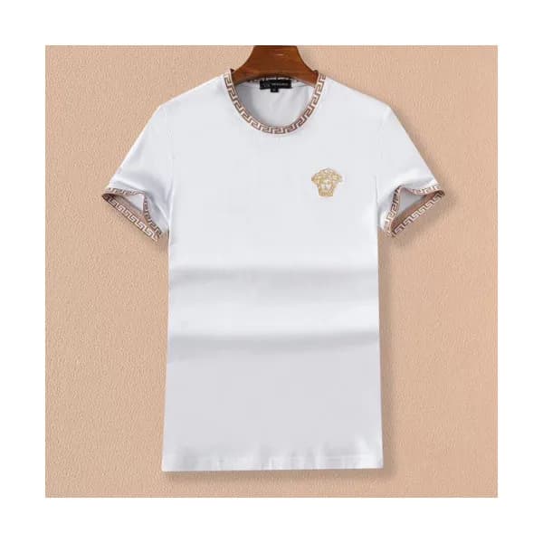 Versace 2019 Mens Logo Casual Cotton Short Sleeved… - 1