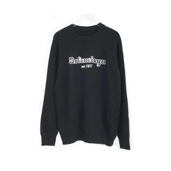 Balenciaga 2019 Womens Logo Crew - neck Sweaters … - 1