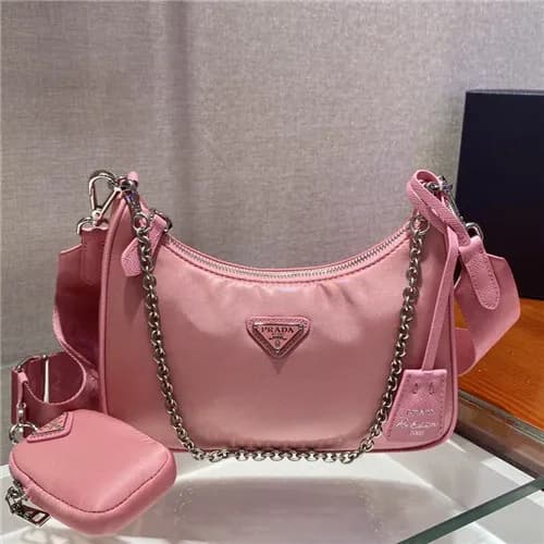 [프라다]Prada 2021 Women's Nylon Hobo Bag,22cm - … - 1
